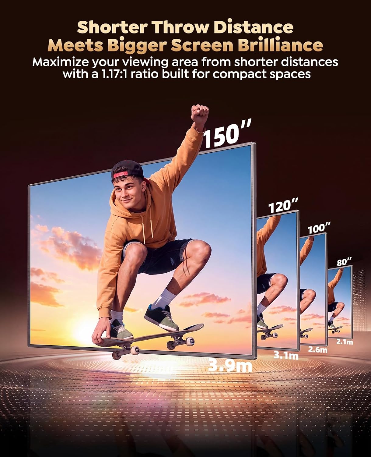 Thumbnail 6 de Smart Projector with Google TV: 1200 ANSI, 1080p native, 4K decode, 360° Stand