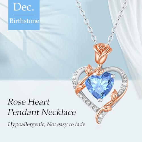 Detalle de MISUMOR Collar Mujer con Colgante de Corazón Rosa – Regalo Original para Ella