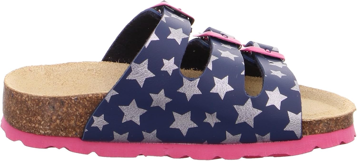Thumbnail 2 de Superfit Mädchen Fussbettpantoffel – Hausschuh mit Schnalle und Leder-Decksohle