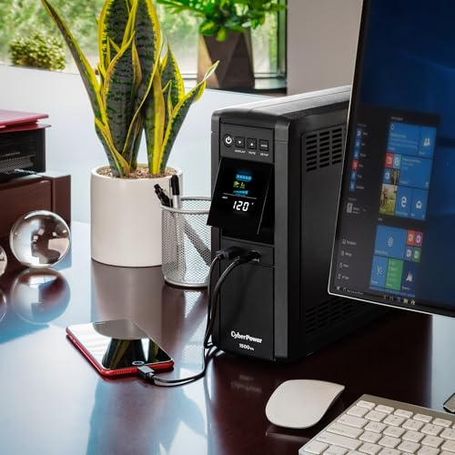 Detalle de CyberPower CP1500PFCLCD PFC Sinewave UPS: 1500VA/1000W Backup with 12 Outlets and AVR