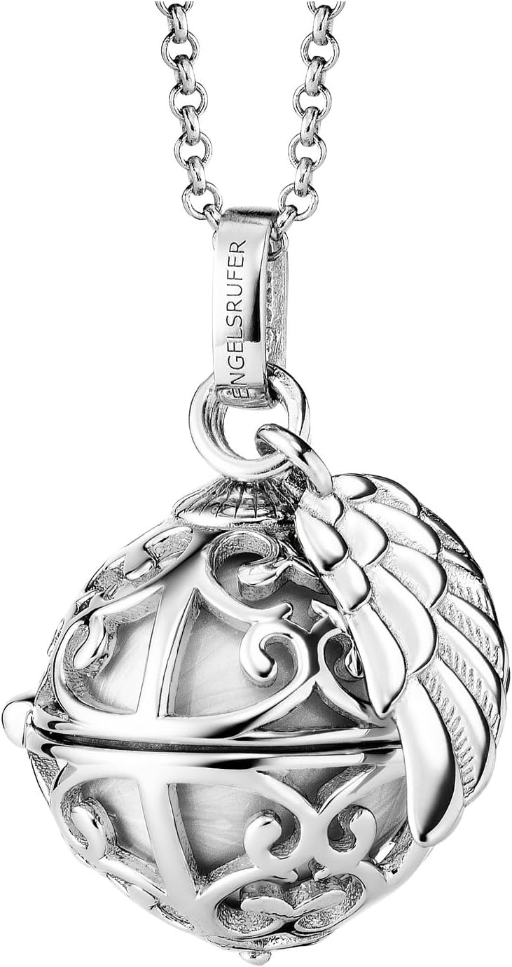 Detalle de Engelsrufer Damen Anhänger für Halskette mit Flügel aus Sterling Silber – mit austauschbarer Klangkugel