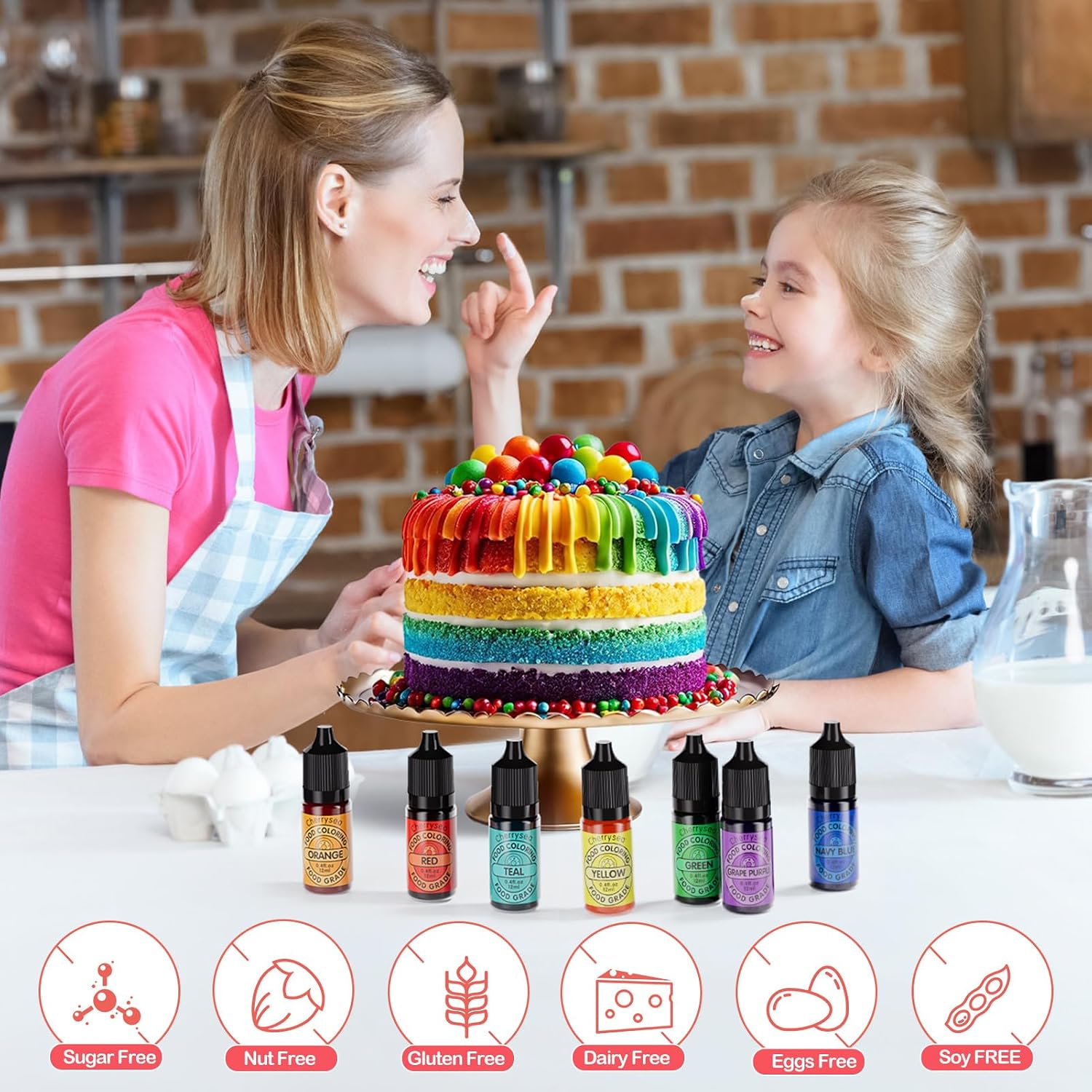 Thumbnail 6 de Cherrysea Liquid Food Coloring, 7-Color Gluten-Free Baking Dye Set