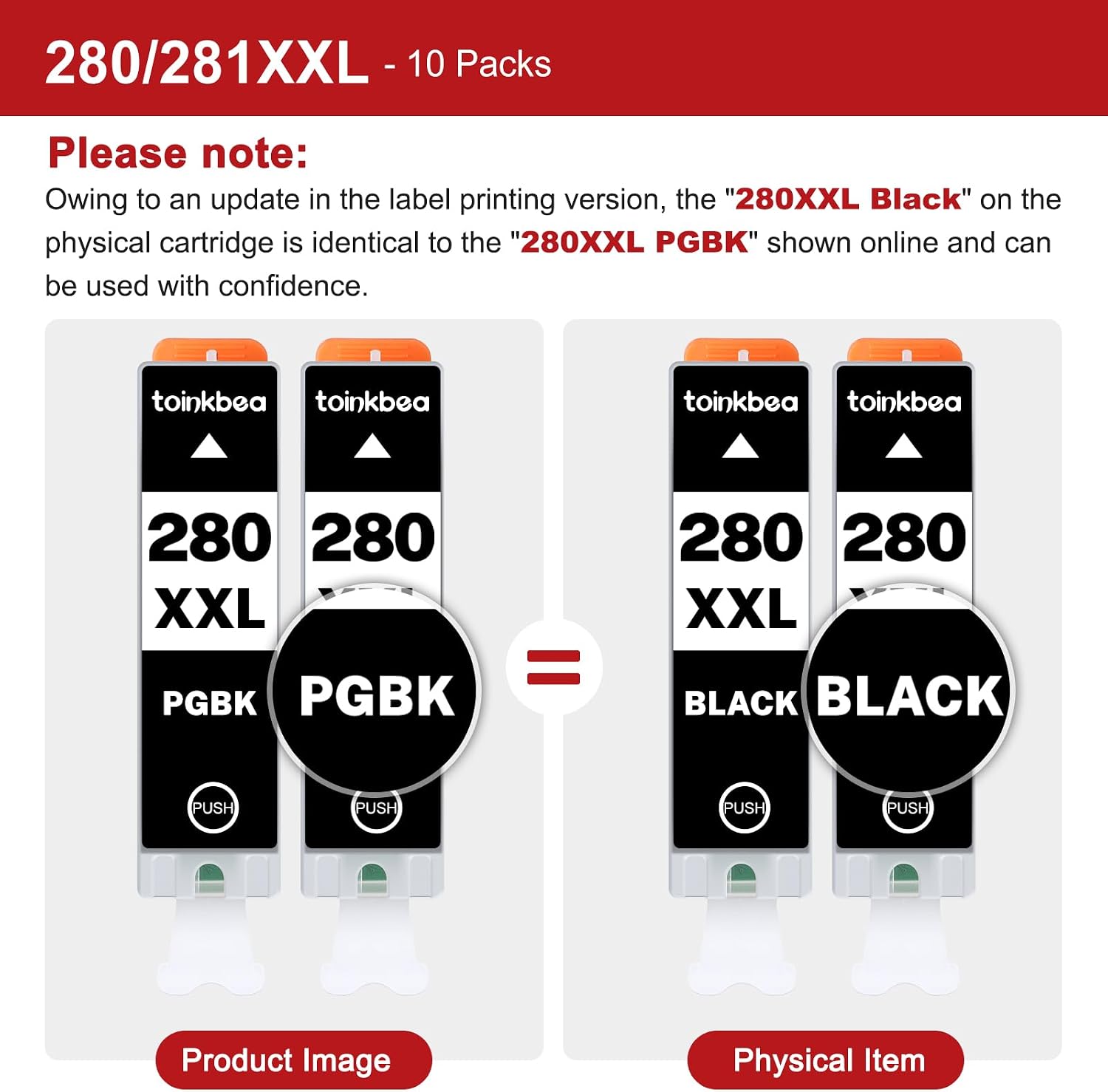 Thumbnail 6 de toinkbea PGI-280XXL CLI-281XXL Compatible Ink Cartridges, 10-Pack