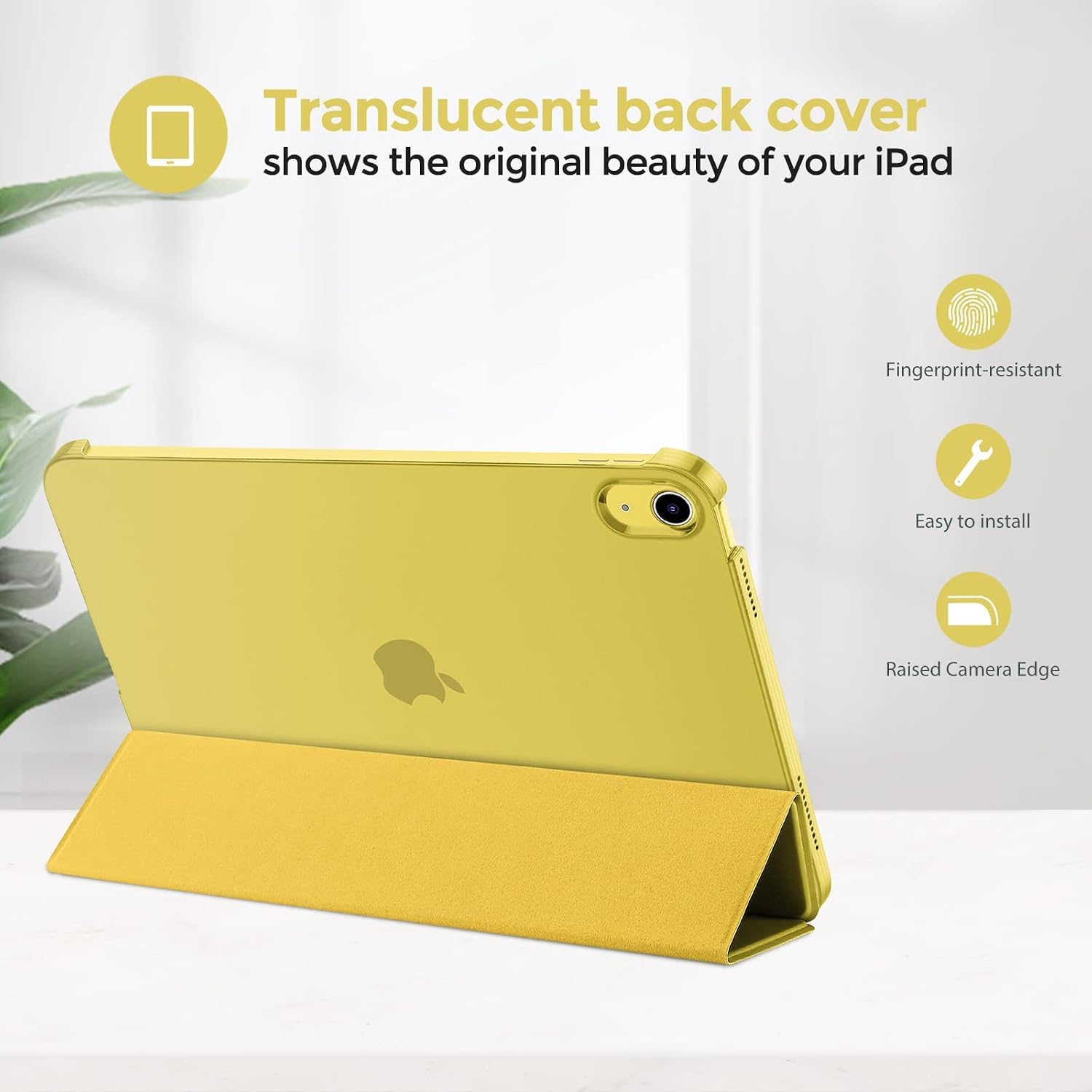 Detalle de ProCase Hülle für iPad A16 11 Generation 2025 und iPad 10. Generation 2022 – Ultraleichtes Hartcase mit Wake/Sleep, Gelb