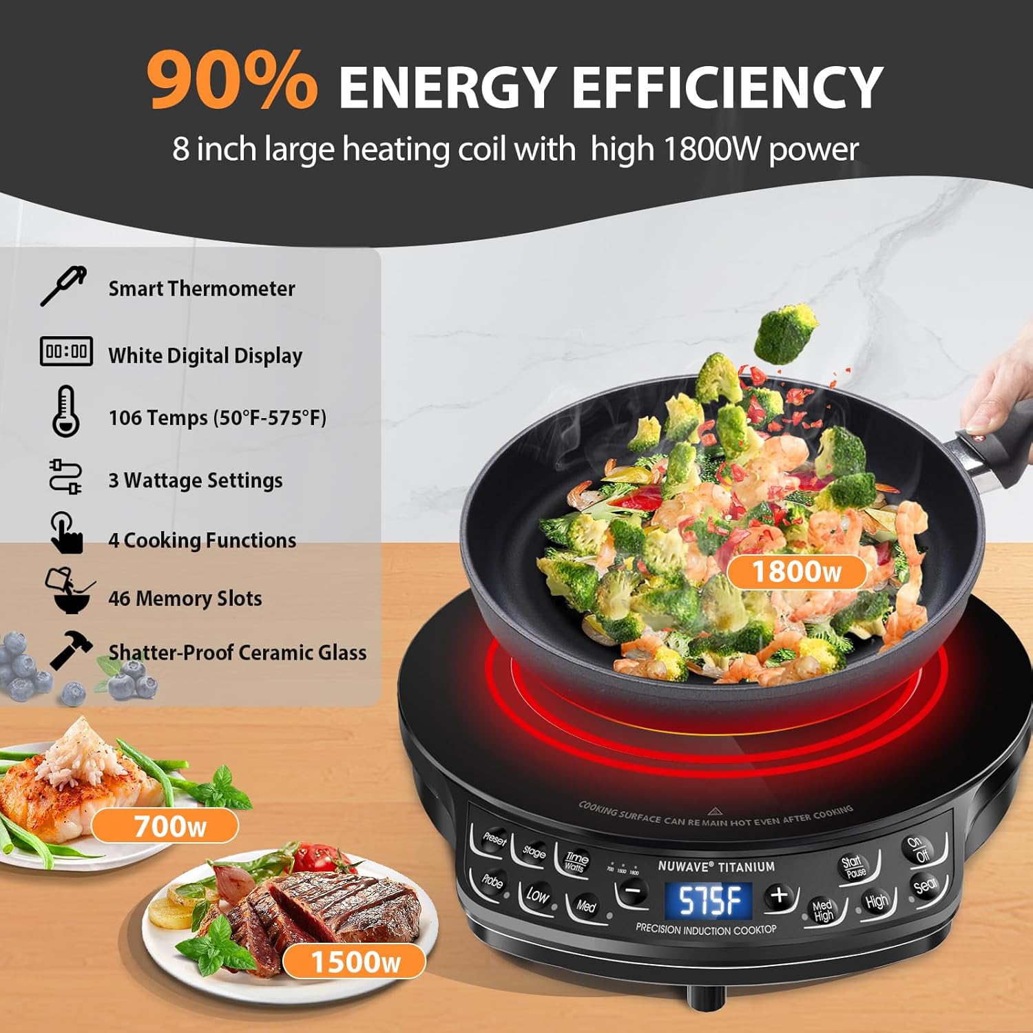 Thumbnail 1 de Nuwave Induction Cooktop with Digital Probe and 106 Temp Presets