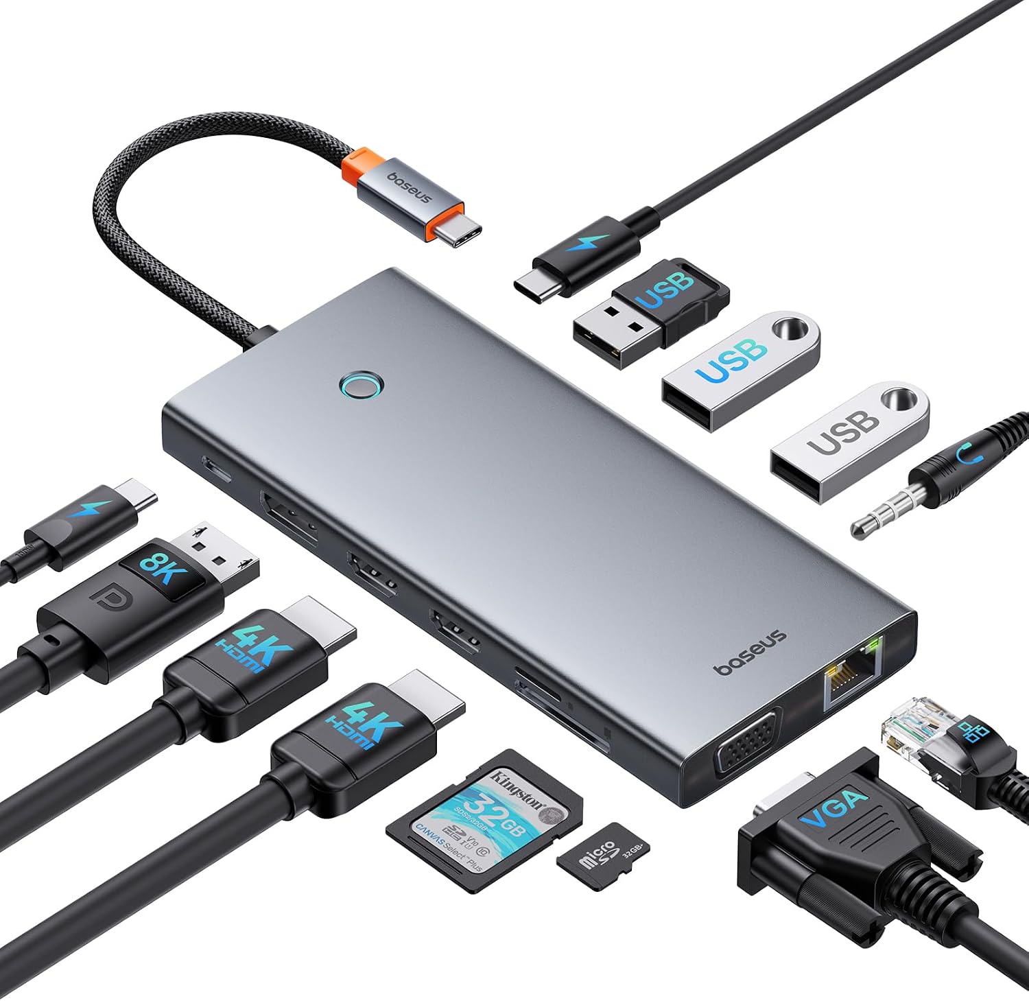 Detalle de Baseus USB C Docking Station 13‑in‑1