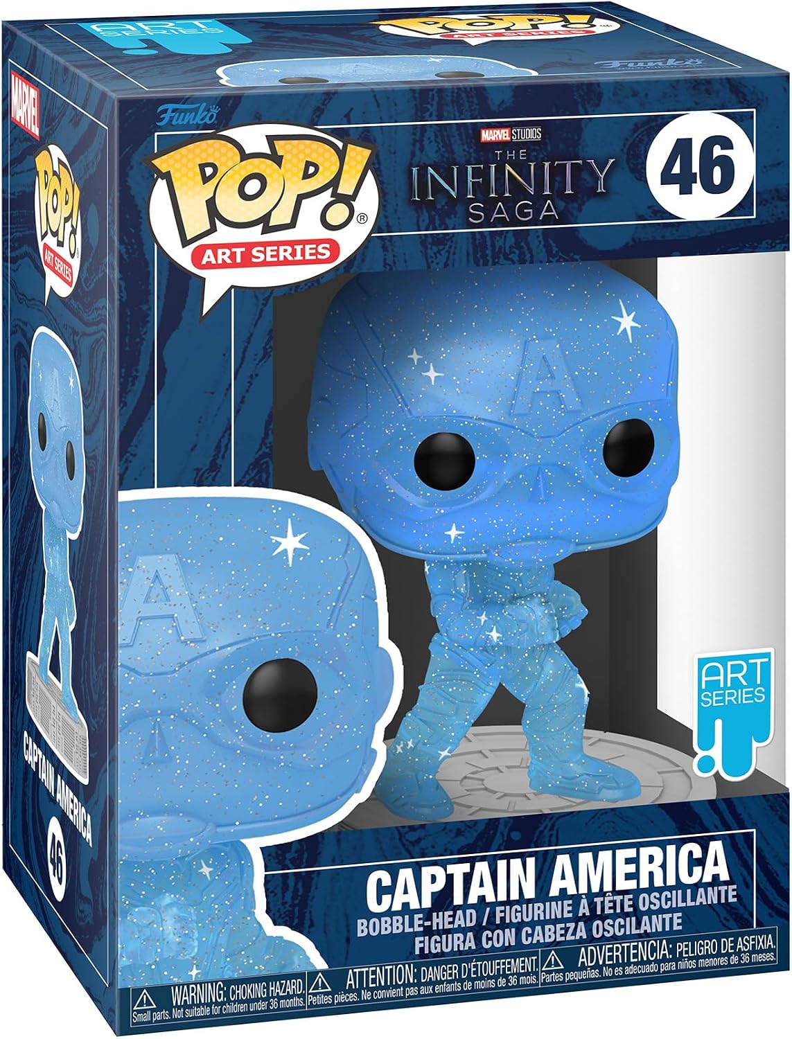 Detalle de Funko Pop Artist Series Marvel Infinity Saga Cap America Blue