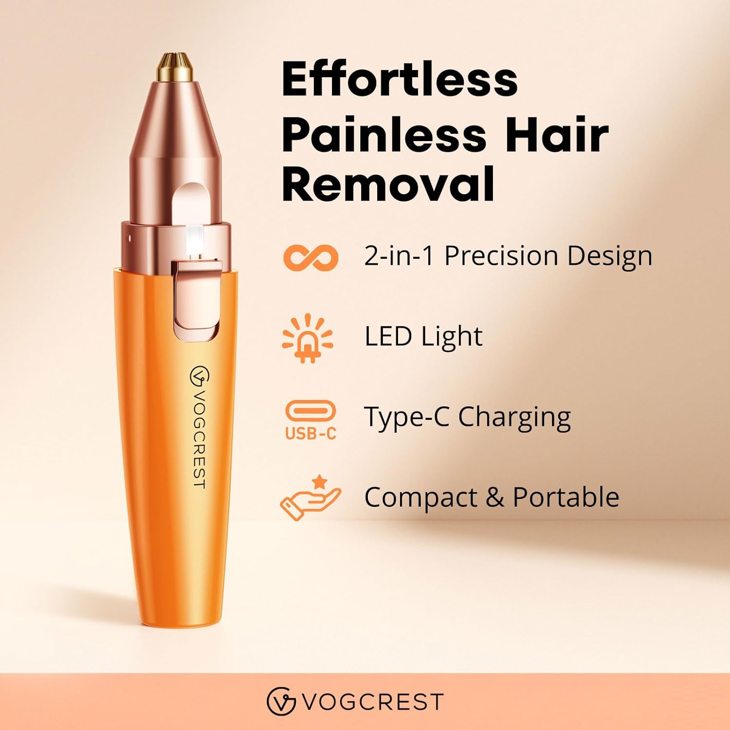 Detalle 2 de VG VOGCREST Eyebrow Trimmer 2in1 facial razor 🪥