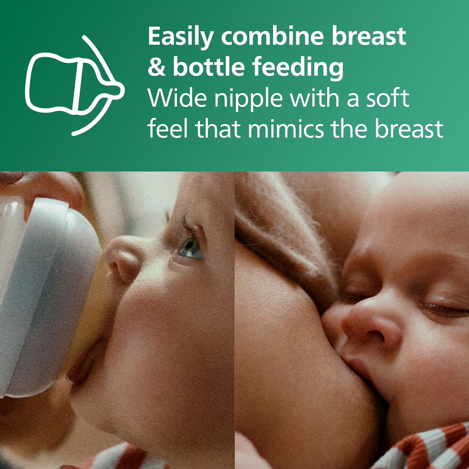 Thumbnail 5 de Philips Avent Natural Glass Baby Bottles with Natural Response Nipples (Slow Flow, Flow 2) 4oz, 4-Pack (SCY910/04)