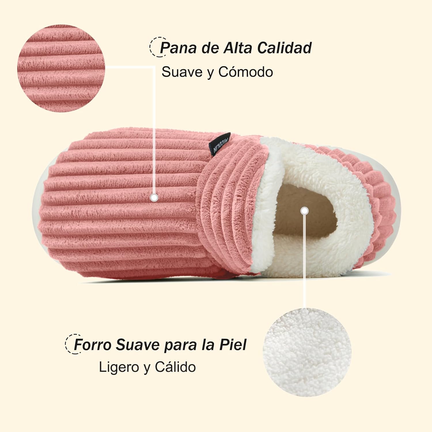 Detalle 2 de Donpapa Zapatillas de estar por casa invierno