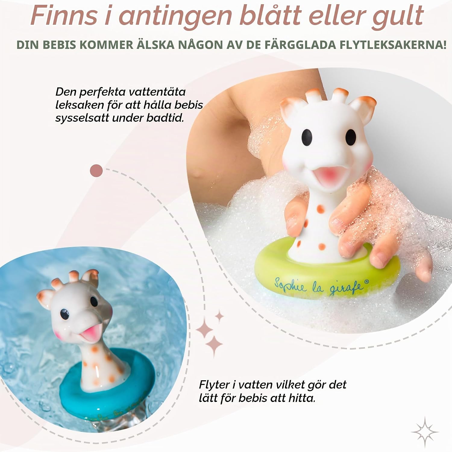 Thumbnail 6 de Sophie la girafe badleksak med flytande giraff i ftalatfri vinyl