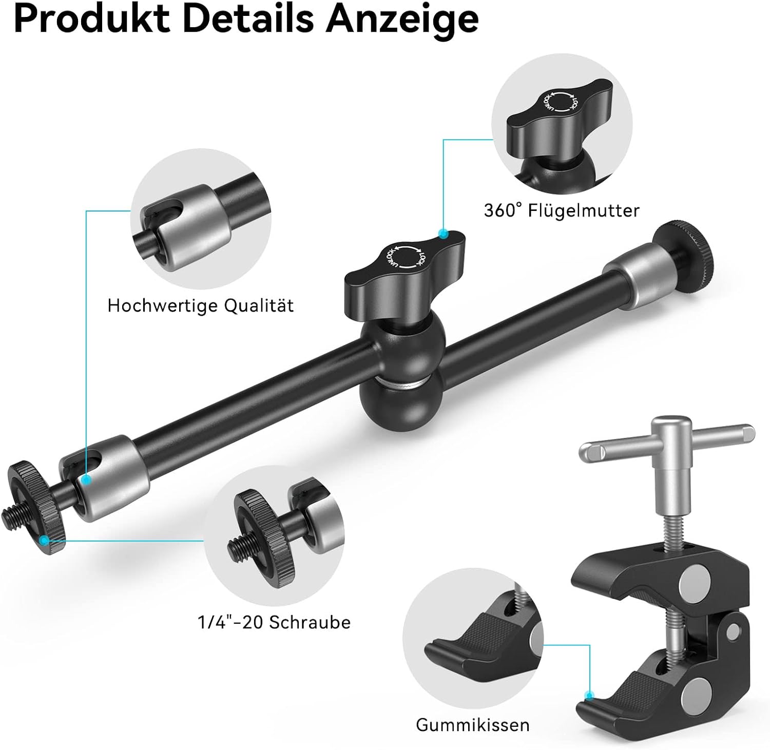 Thumbnail 4 de SMALLRIG 10" Magic Arm mit Super Clamp für Monitor