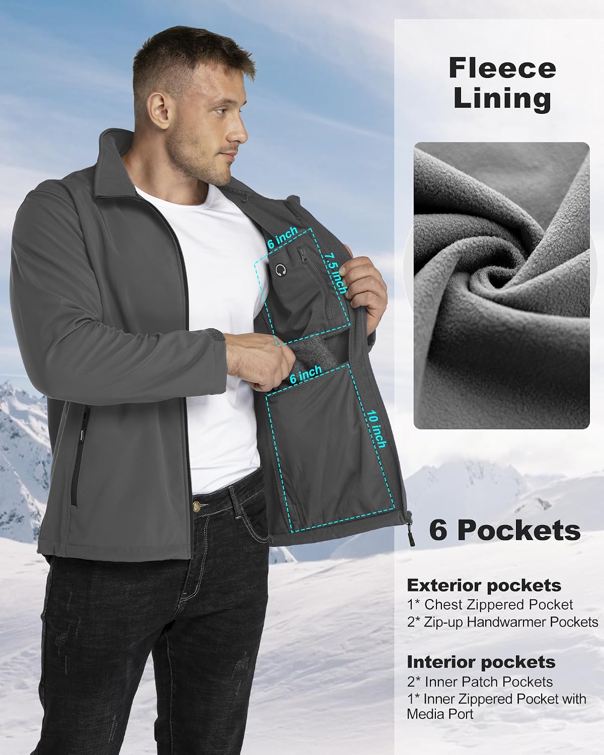 Detalle 2 de 33,000ft Softshelljacke wasserdicht Herren