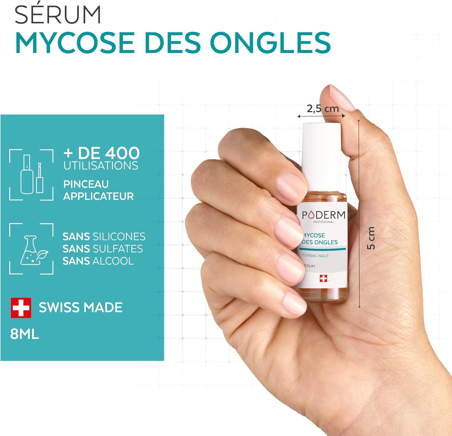 Thumbnail 3 de PODERM Mycose Ongle 2en1 – Soin antifongique et réparateur 2 en 1 pour pieds et mains, Swiss Made