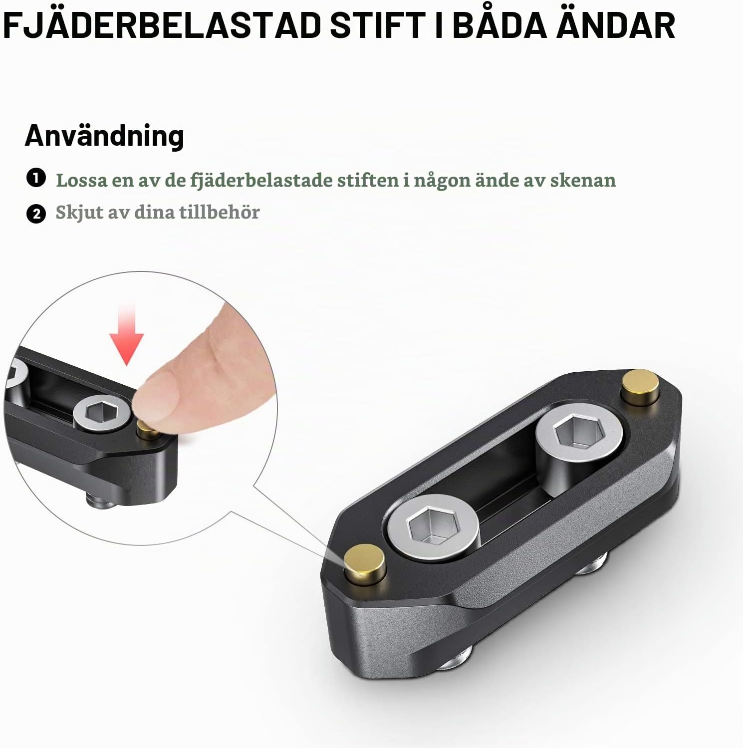 Detalle 1 de SMALLRIG 1409 NATO-skena, 46 mm med säkerhetsstift i aluminium