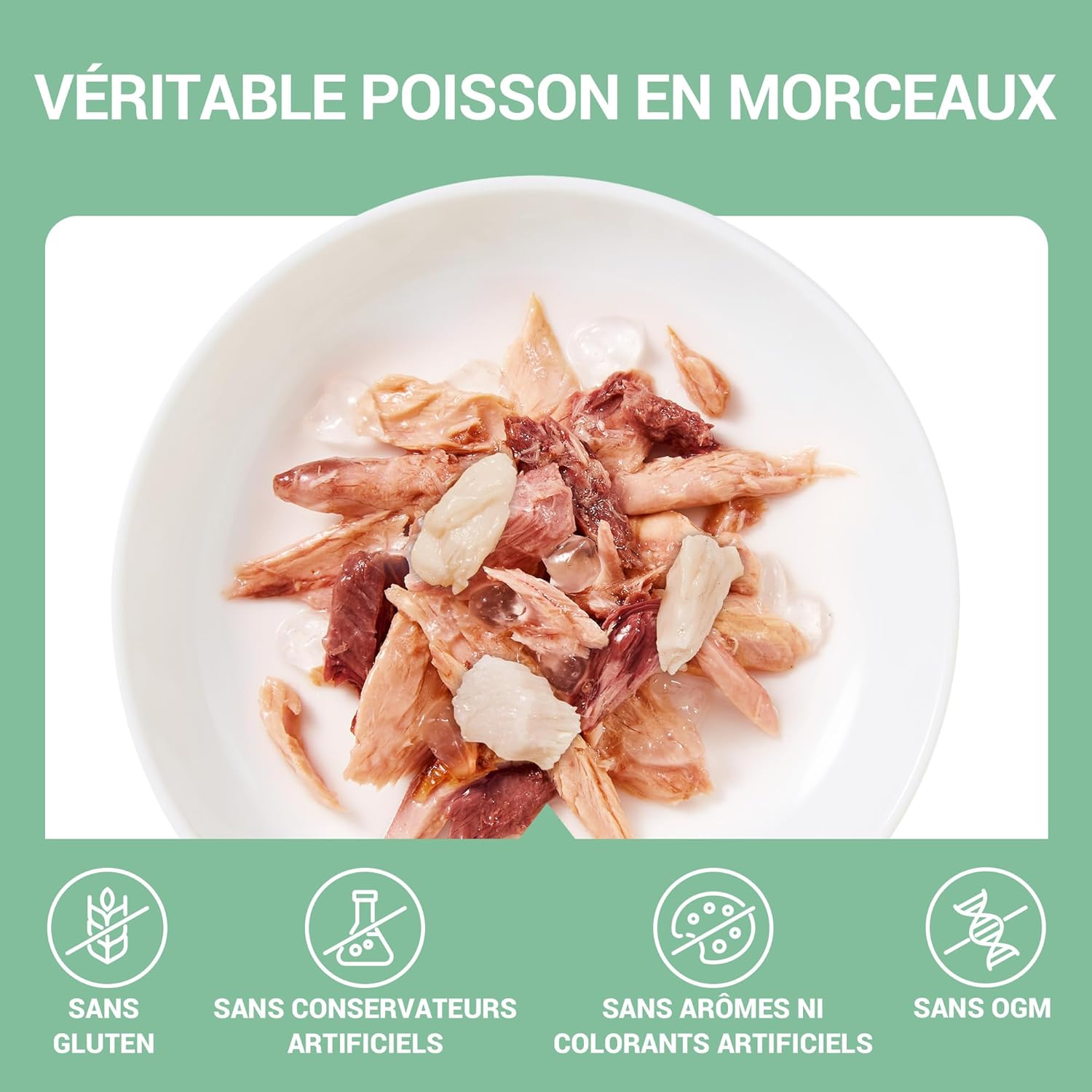 Detalle 2 de Schesir Filets de thon avec merlu en gelĂ©e, 12 enveloppes de 70 g đ€