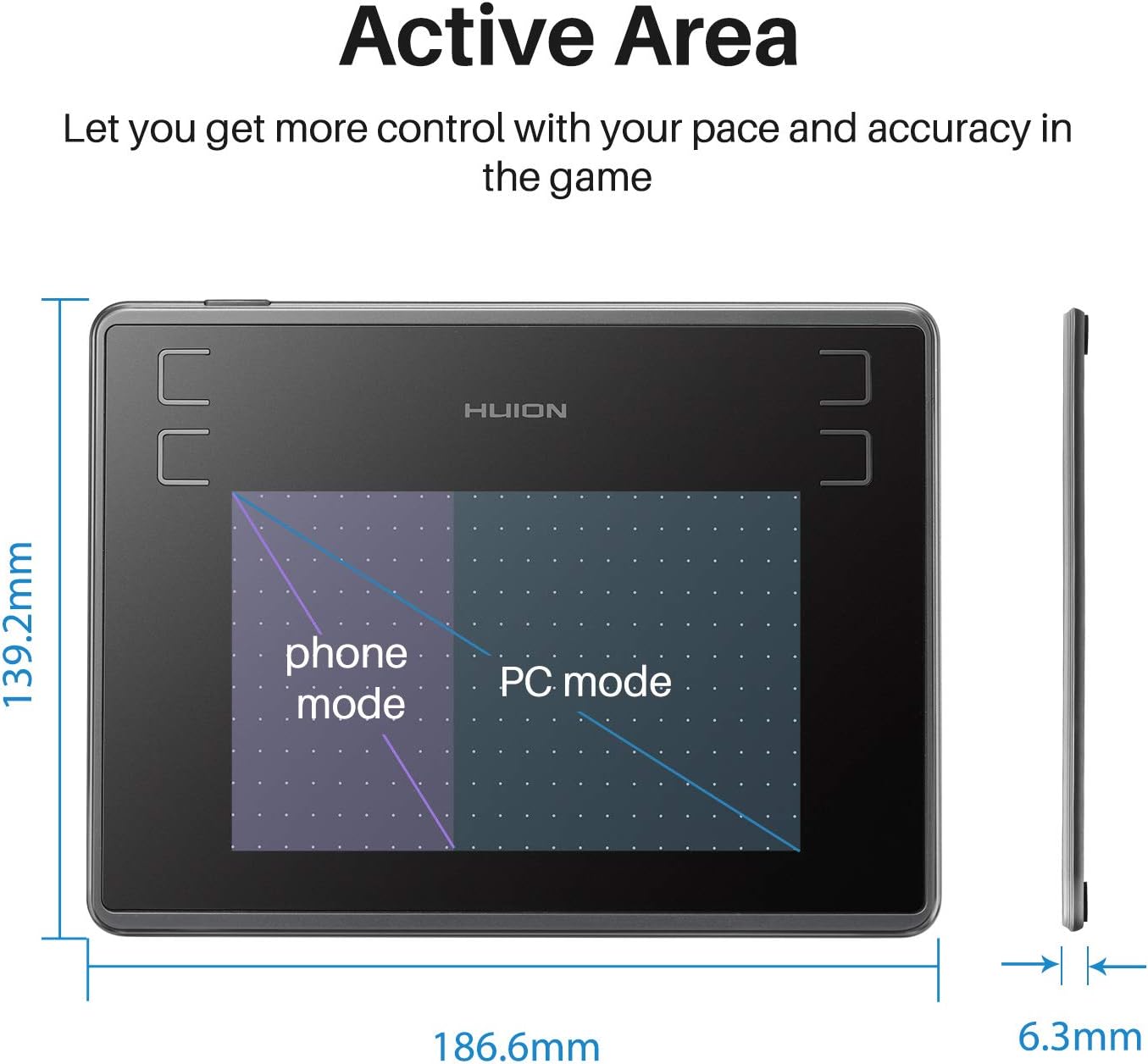 Detalle 2 de HUION Inspiroy H430P Drawing Tablet, 4.8 x 3-inch, 4,096-level pressure
