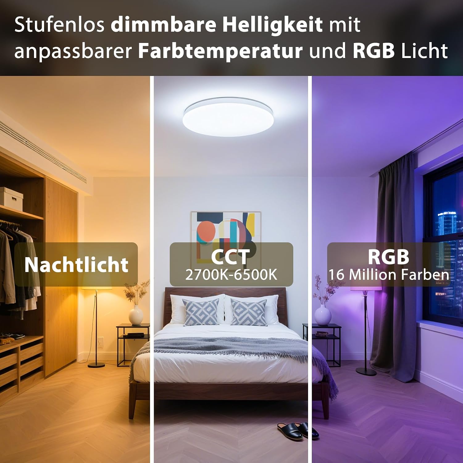 Detalle de LED Deckenleuchte Dimmbar 24W Ø30cm