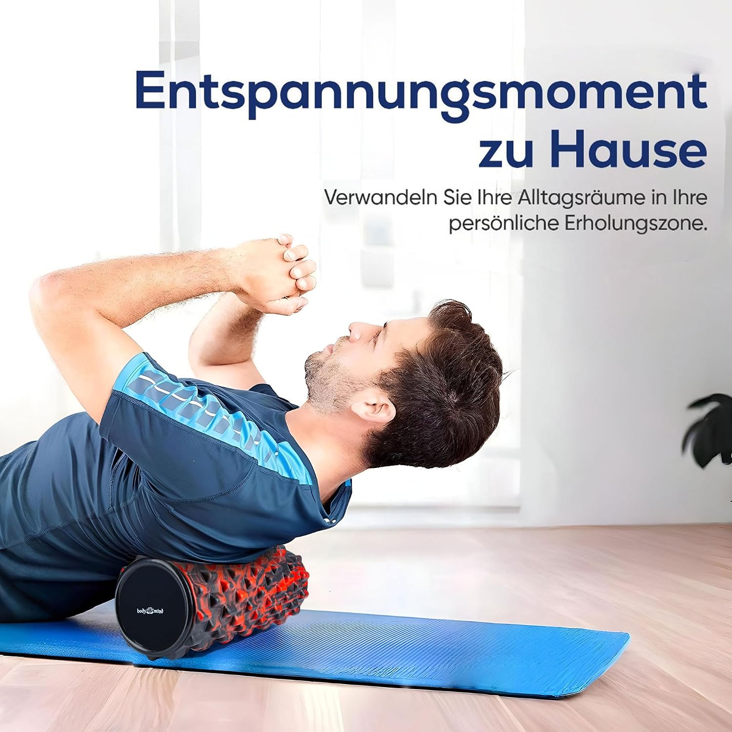 Detalle de Body & Mind® Faszienrolle Massage-Rolle – Premium Fitnessrolle 33 x 14,5 cm