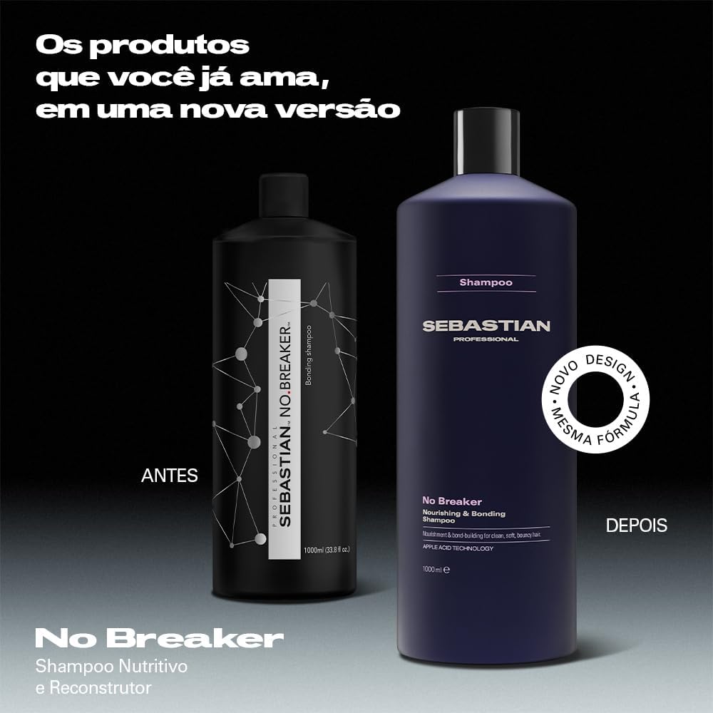 Detalle 2 de Sebastian Professional NO BREAKER Nourishing & Bonding Shampoo, 1L with Malic Acid