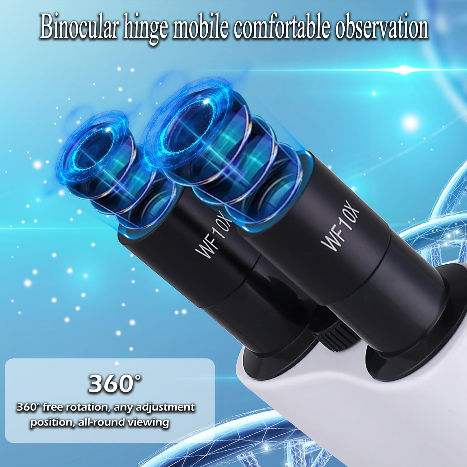 Detalle 2 de Compound Microscope 40X–2500X with Dual LED Lighting 🔬