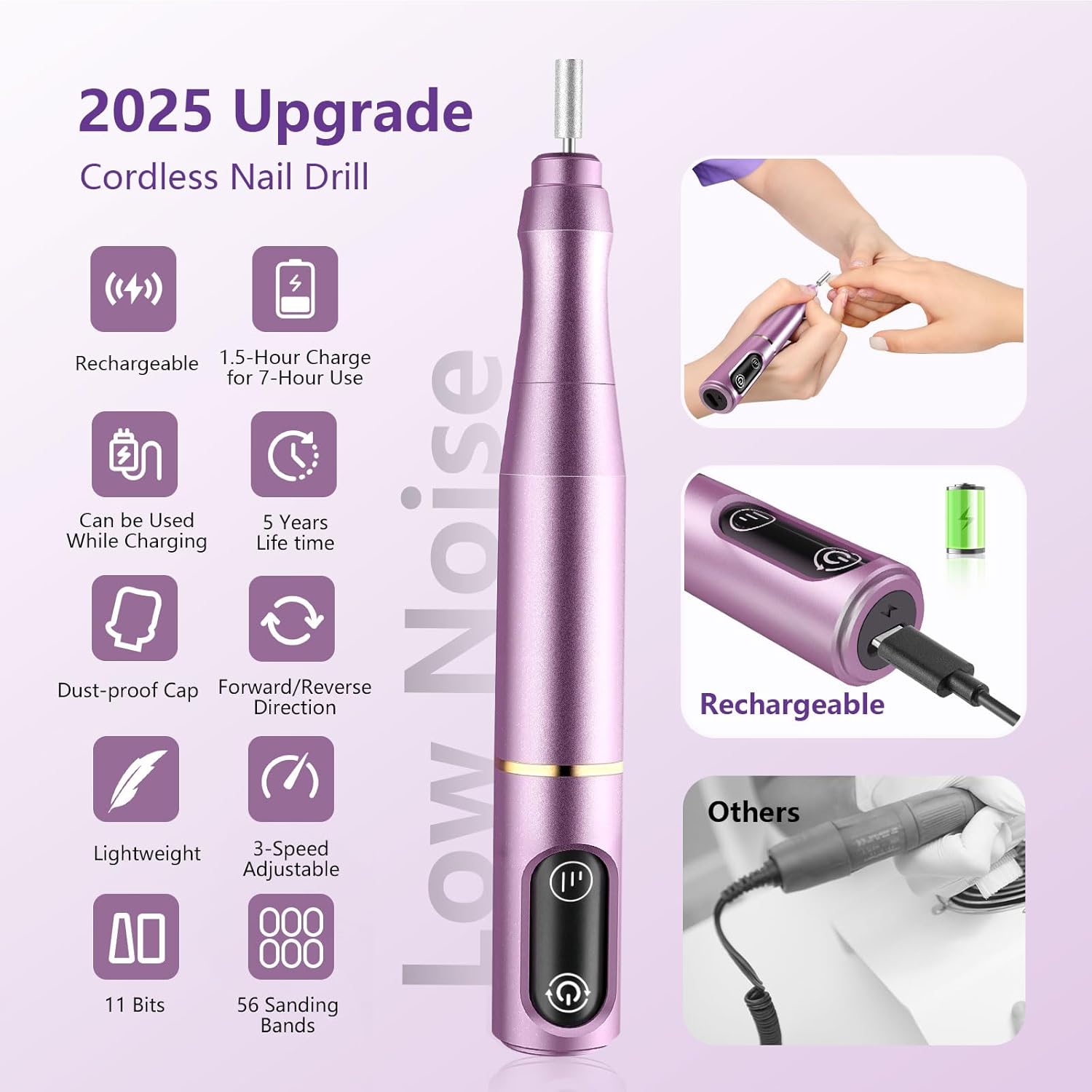 Detalle 2 de TUOBEO Cordless Nail Drill 650 mAh ๐