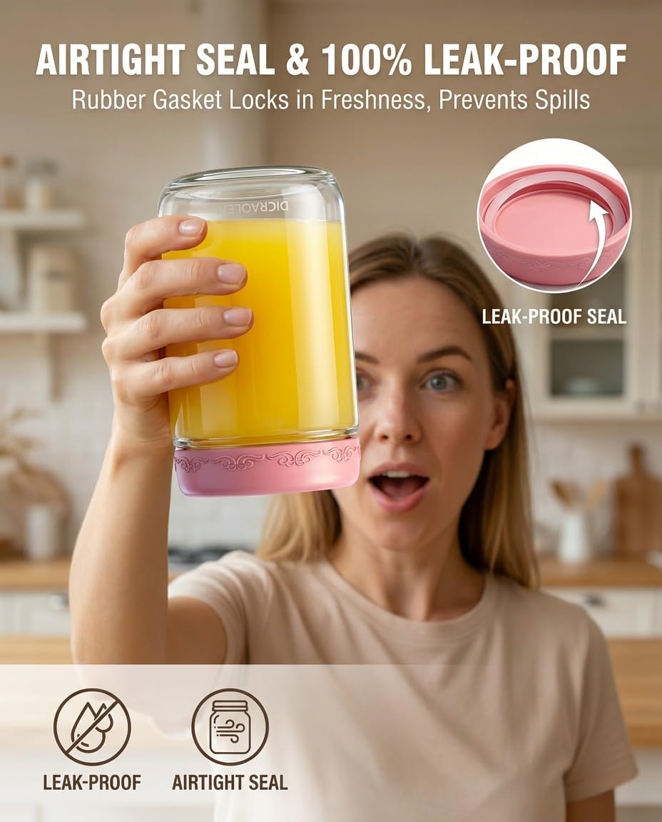 Thumbnail 2 de DicraoLea Glass Overnight Oats Jars 16oz