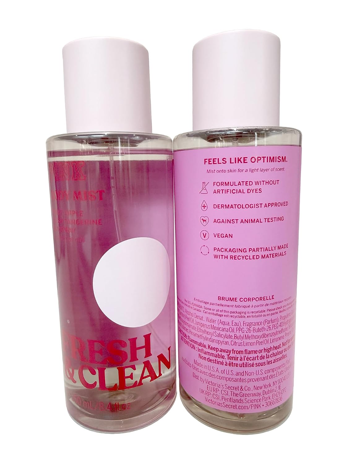 Detalle de Victoria's Secret VIC00124 Pink Fresh & Clean Body Fragrance Mist, 8.4 fl oz