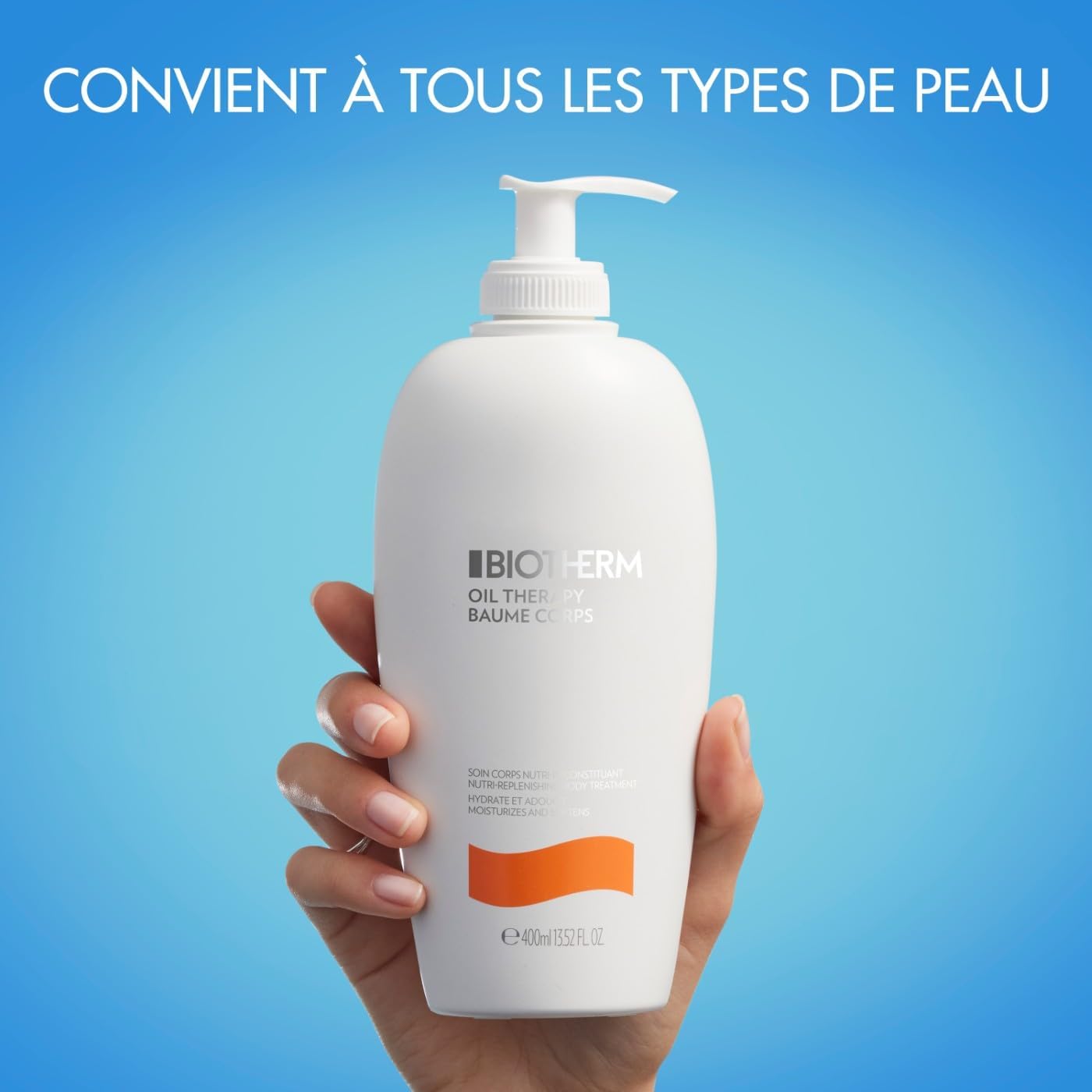 Detalle de Biotherm Oil Therapy Baume Body Lotion pour le corps, 400 ml – soin nourrissant pour peaux rugueuses et sèches