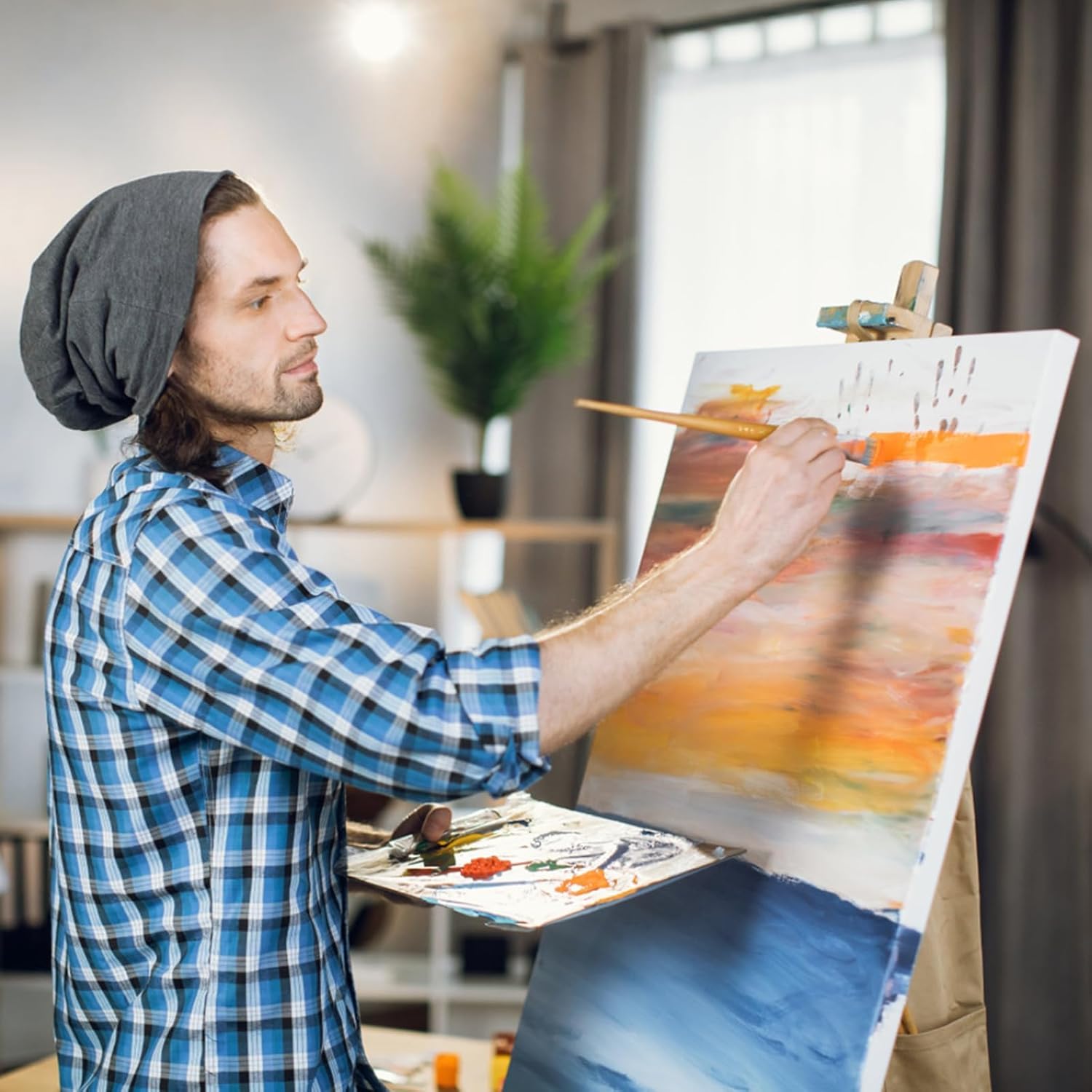 Thumbnail 4 de Koncci 2er-Set Leinwand zum Bemalen (50×70 cm) – weiße Keilrahmen-Canvas, grundiert