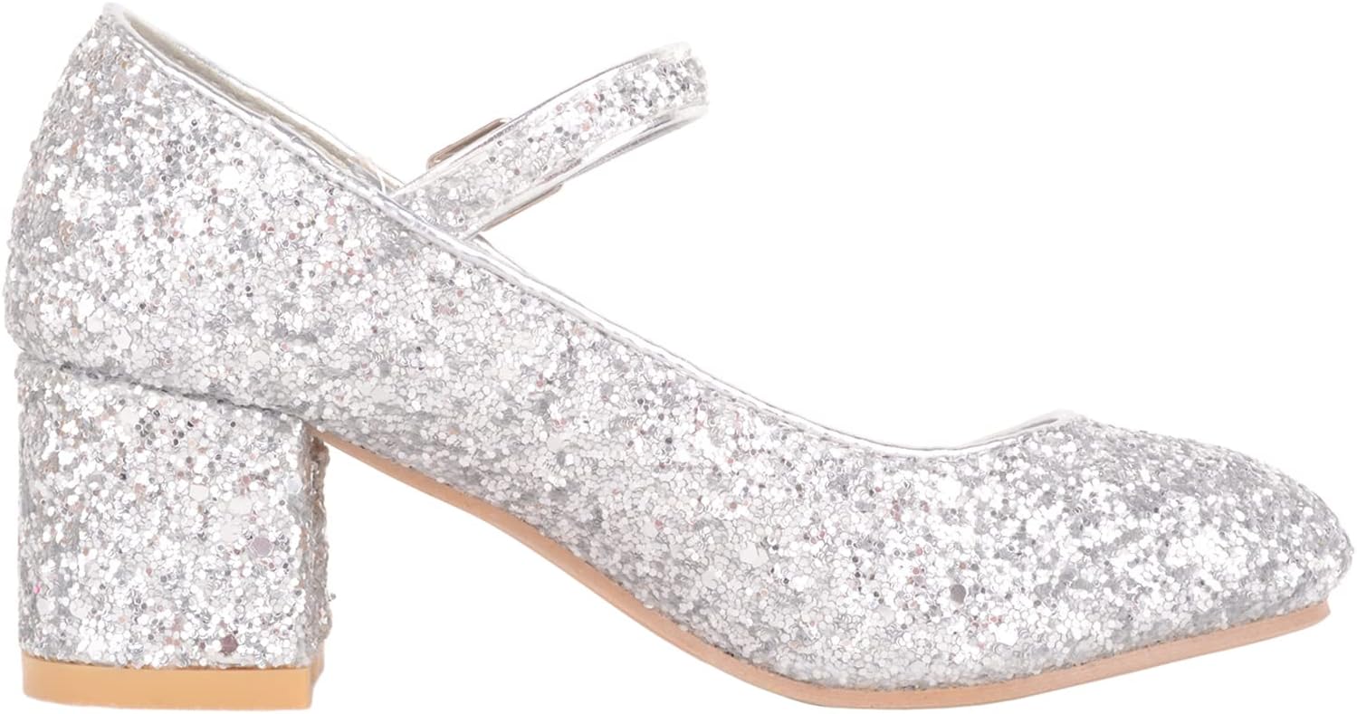 Detalle de ABSOLUTE FOOTWEAR Kids Girls Heeled Sparkly Glitter Party Shoes