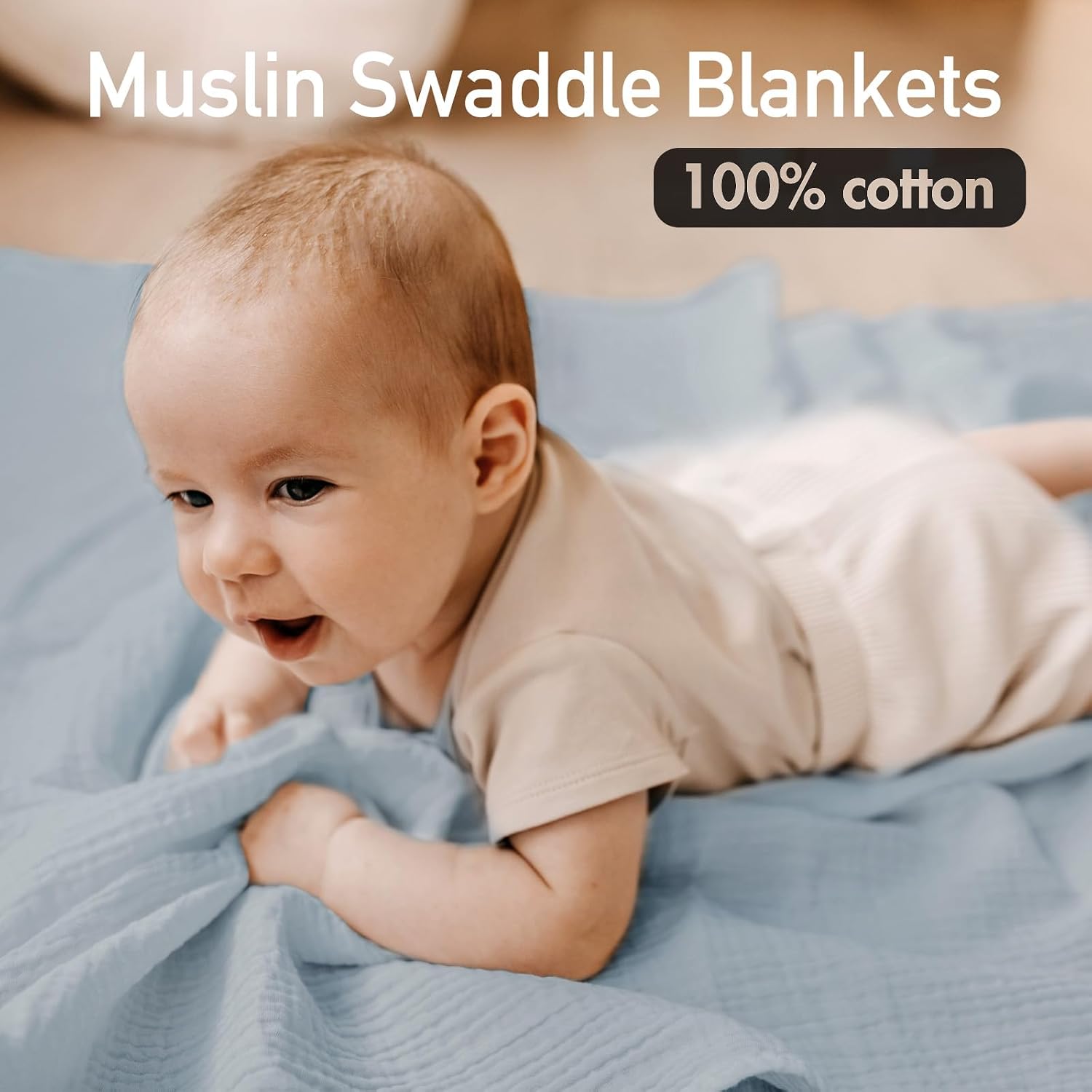 Thumbnail 4 de GLLQUEN BABY muslin swaddle blanket 95x100cm