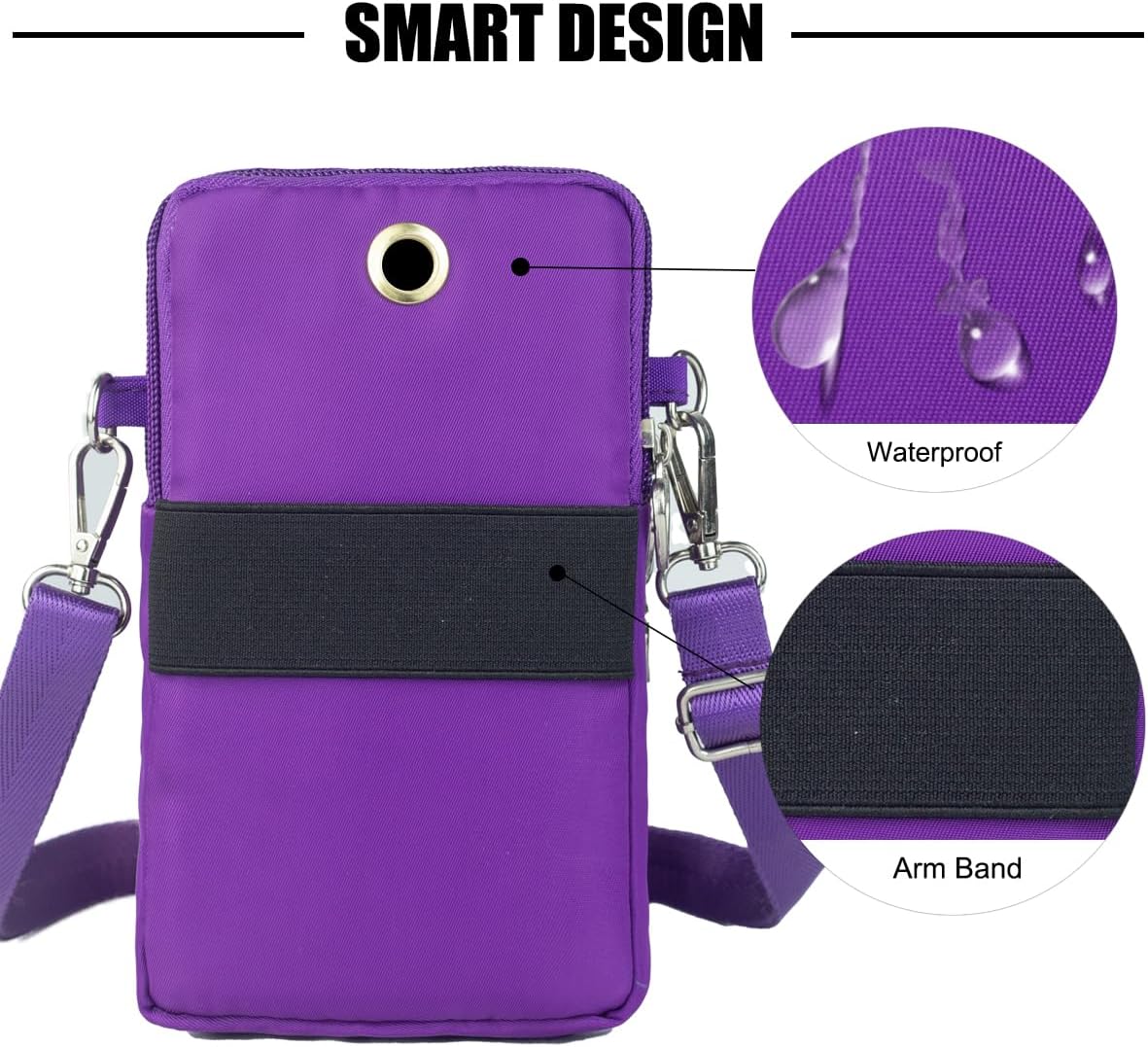 Thumbnail 4 de DuoLmi borsa a tracolla impermeabile da donna per smartphone (compatibile iPhone 15 Pro Max e serie Galaxy S22/S23) – 20x10x5 cm