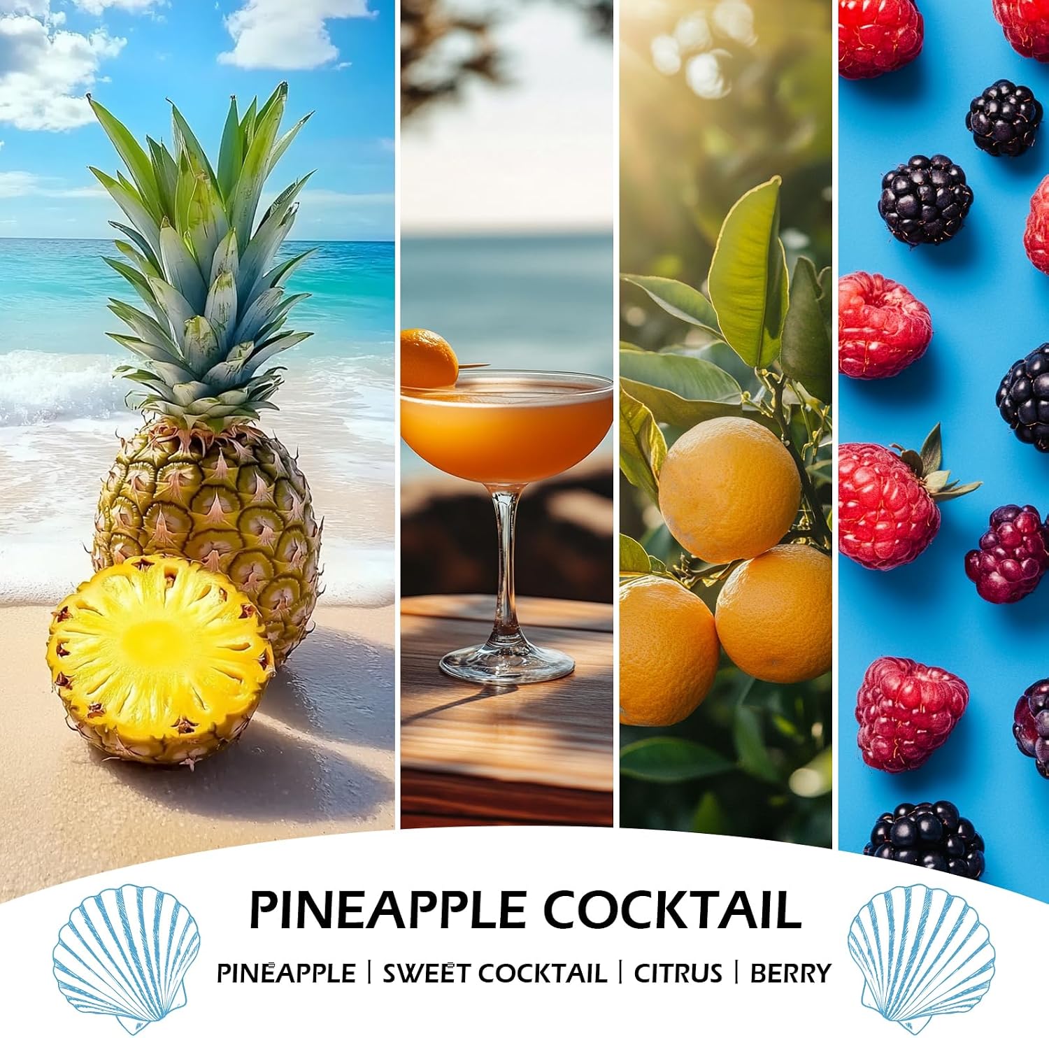 Detalle 2 de DL DREAMY DEWLA Pineapple Cocktail Soy Candle, 7 oz, 50-Hour Burn