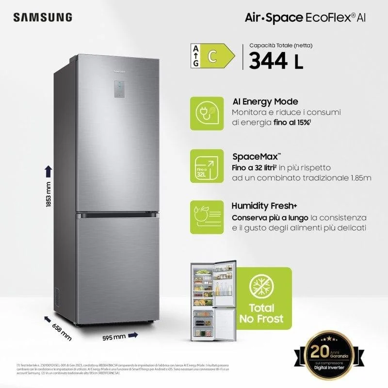 Thumbnail 3 de Samsung RB34C775CS9/EF frigorífico combi de acero inoxidable con SpaceMax™ y control inteligente