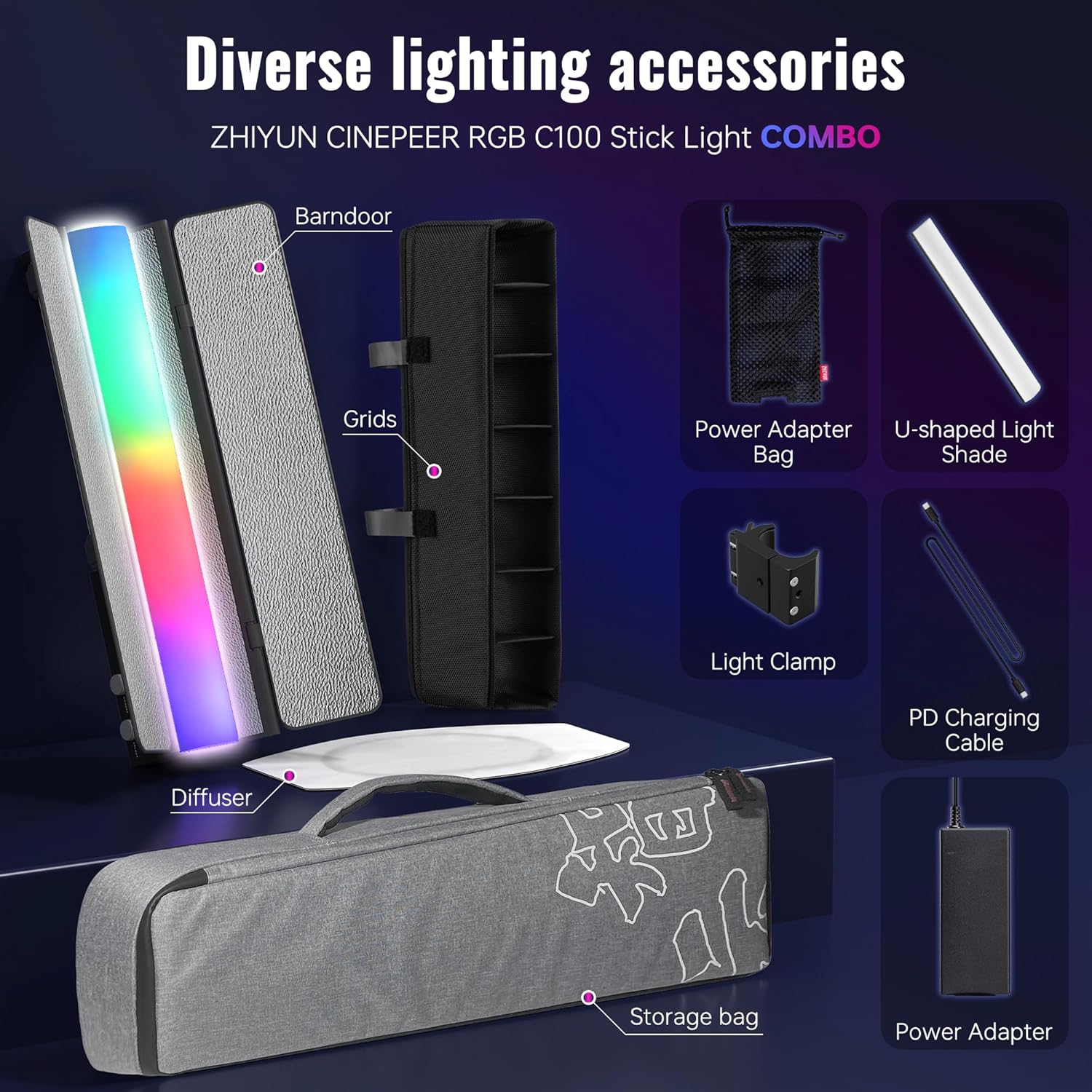 Thumbnail 4 de ZHIYUN CINEPEER C100 100W RGB Stick Light LED – What to know before you buy