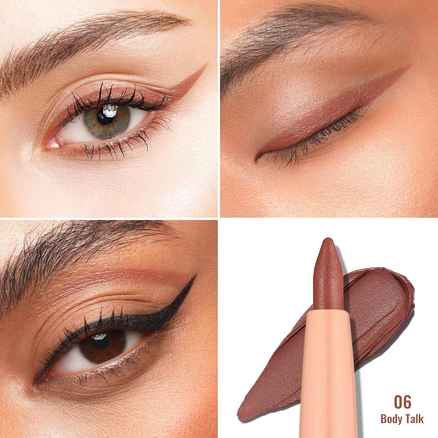 Thumbnail 2 de OULAC Matita Occhi Waterproof marrone mat, eyeliner girevole 12 ore+ (06 Body Talk)