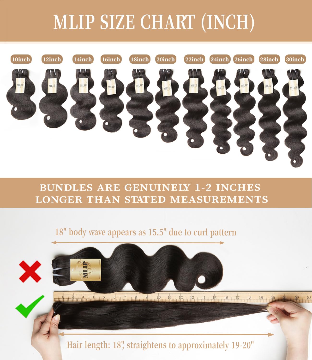 Thumbnail 1 de MLIP Raw Bundles 16-20 Inch Body Wave 💇♀