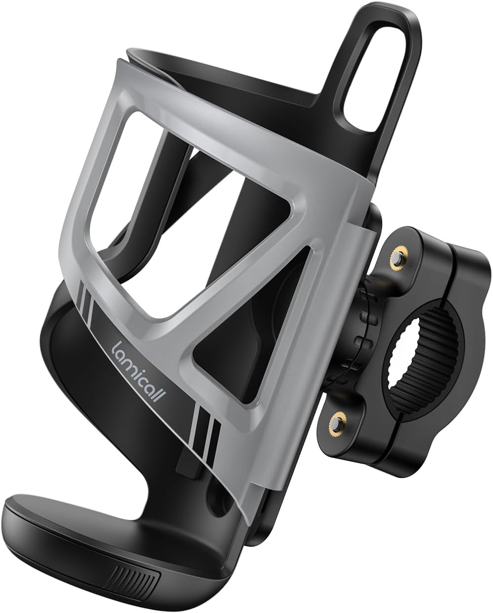 Lamicall portaborraccia per bicicletta con vano tracker, fascetta a molla 58–86 mm e fissaggio al manubrio (20–35 mm)