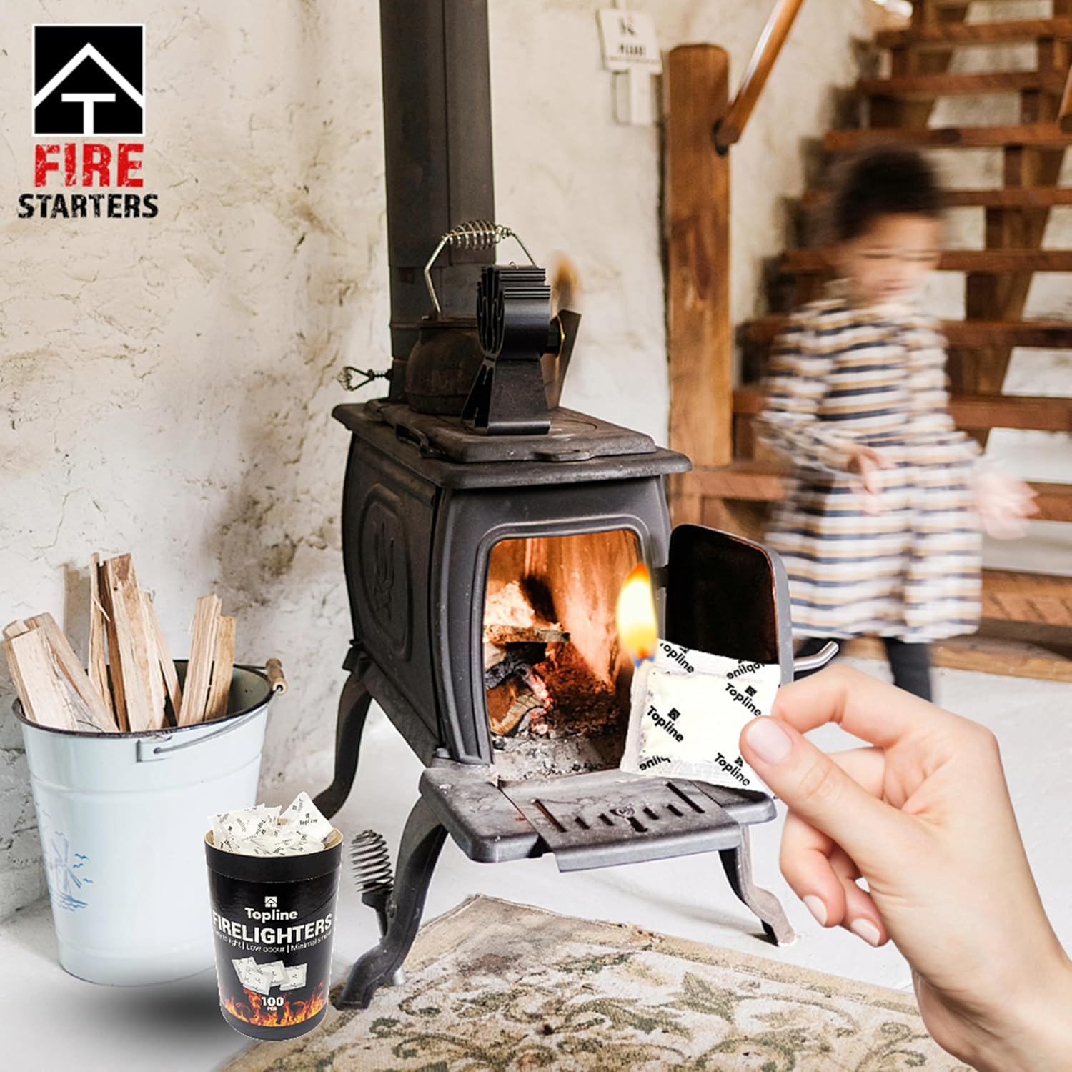 Thumbnail 2 de Instant Fire Starter Lighters Multipack by Topline – 100 Odourless Sachets in a Waterproof Tube