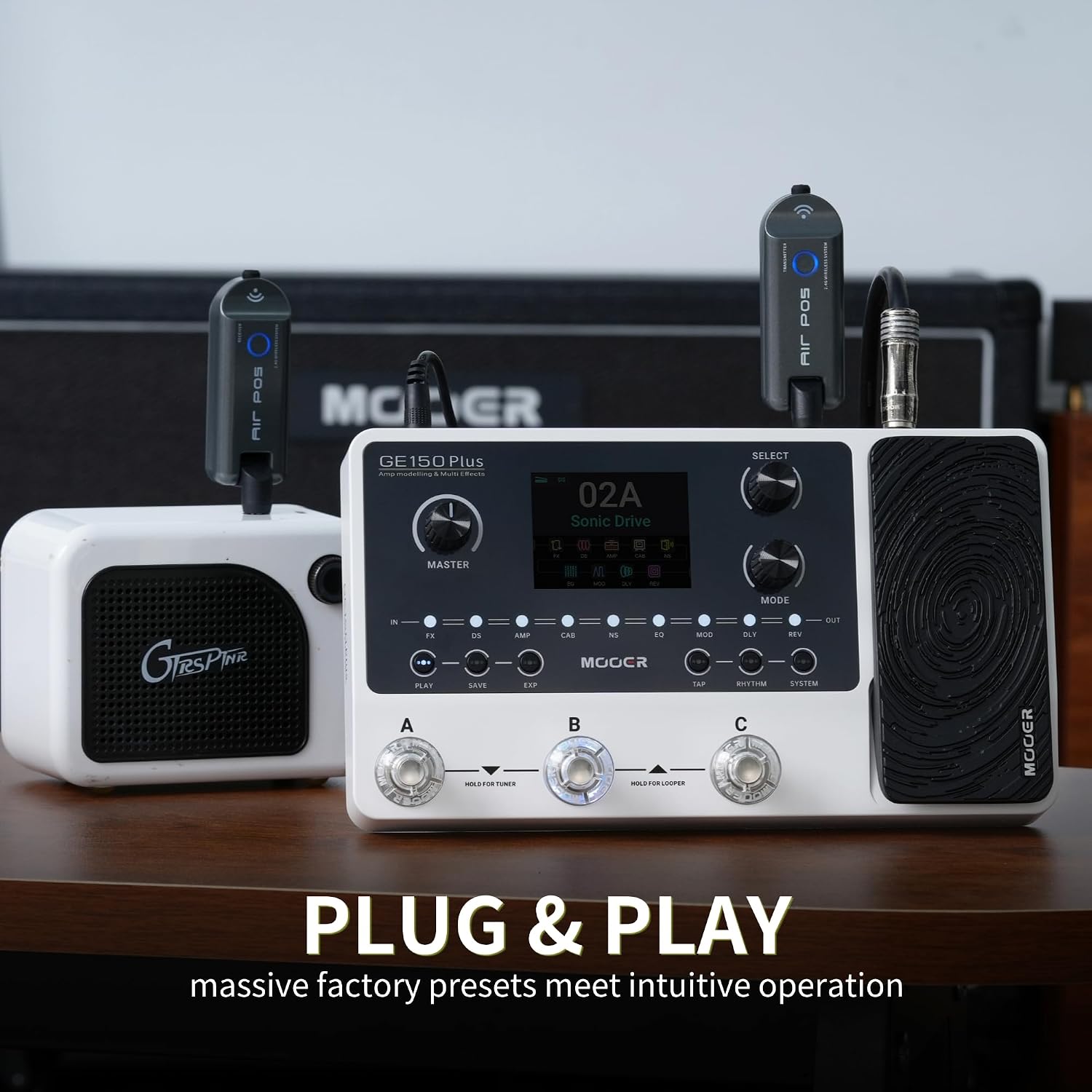 Detalle de MOOER GE150 Plus Guitar Multi-Effects Processor with NAM, MNRS and IR Loading