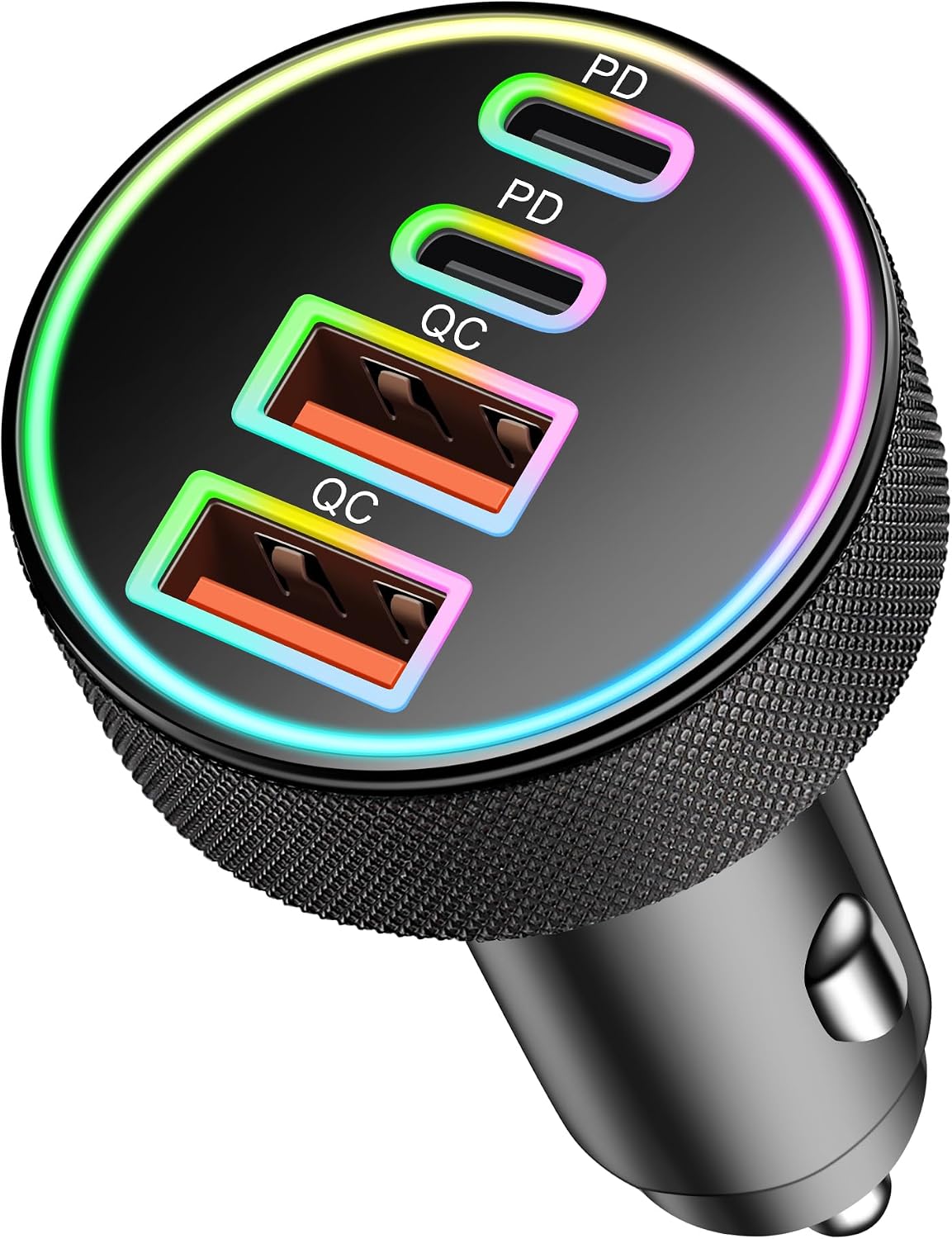 Detalle de 4-Puerto 90W Cargador de Coche Dual USB-C/USB-A PD/QC