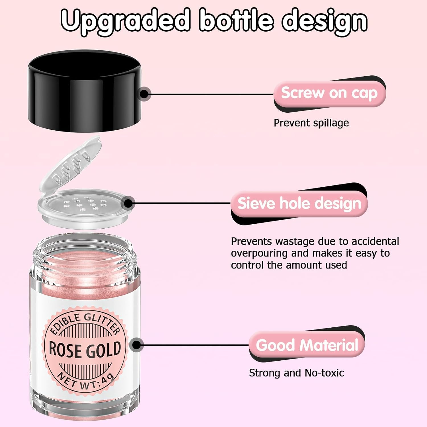 Thumbnail 1 de Waysroma Essbarer Glitzer 4 g Roségold
