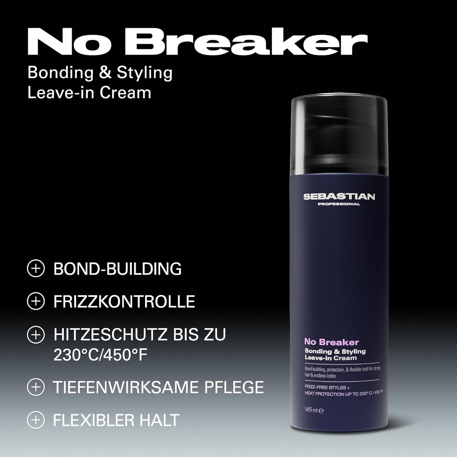 Detalle de Sebastian Professional NO BREAKER Bonding & Styling Leave-In Cream – Schutz, Frizz & Glanz für geschädigtes Haar (150 ml)