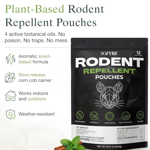Thumbnail 1 de SoFyre Rodent Repellent Pouches 12-Pack: Peppermint, Cinnamon & Cedarwood Plant-Based Pest Control