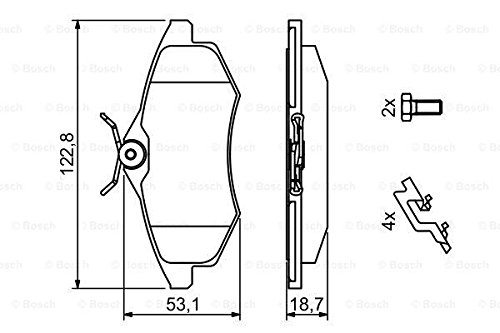 Thumbnail 7 de Bosch BP1309 pastiglie freni auto asse anteriore, kit da 4 con accessori (senza rame)