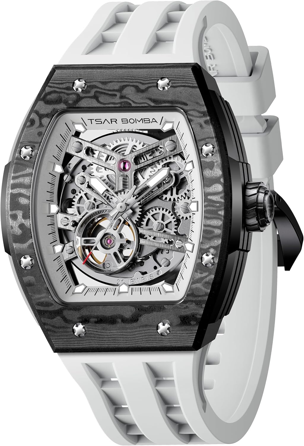 Detalle de Tsar Bomba Montre Automatique pour Homme – Étanche 50 m, Mouvement Japonais 82S0, Boîtier Acier Inoxydable et Verre Saphir
