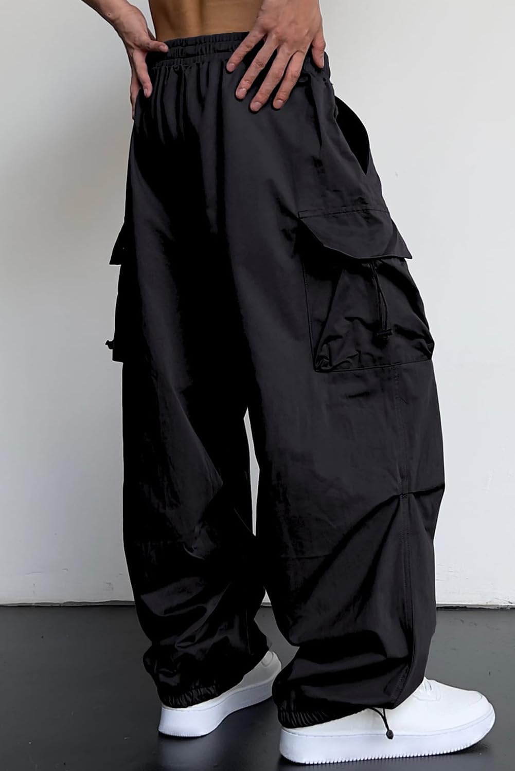 Detalle de JMIERR Men's Baggy Cargo Pants Trendy Parachute Harem Joggers with Pockets