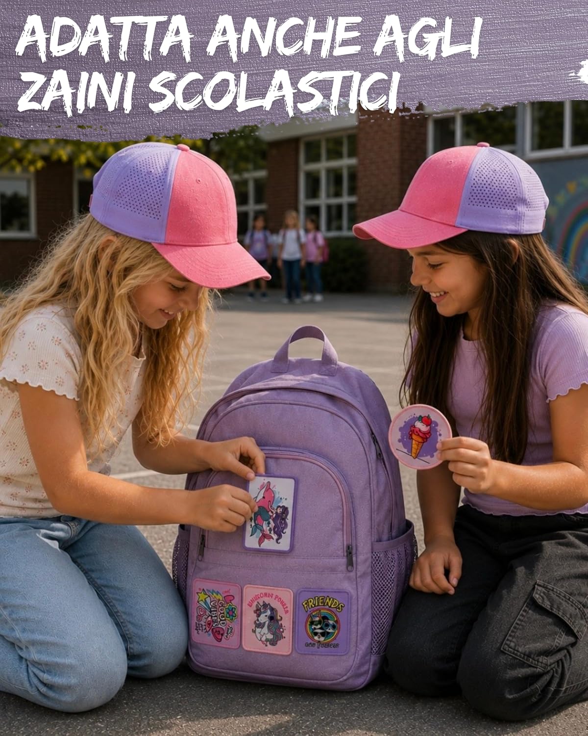 Thumbnail 6 de HECKBO Cappellino da Baseball per Bambini 52–57 cm con 5 Adesivi in Velcro: personalizzazione, traspirante e riflettente