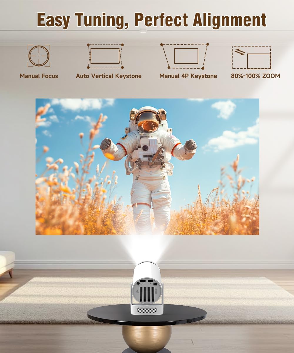 Detalle de Alwtniet Mini Projektor 4K UnterstĂĽtzung đź“˝